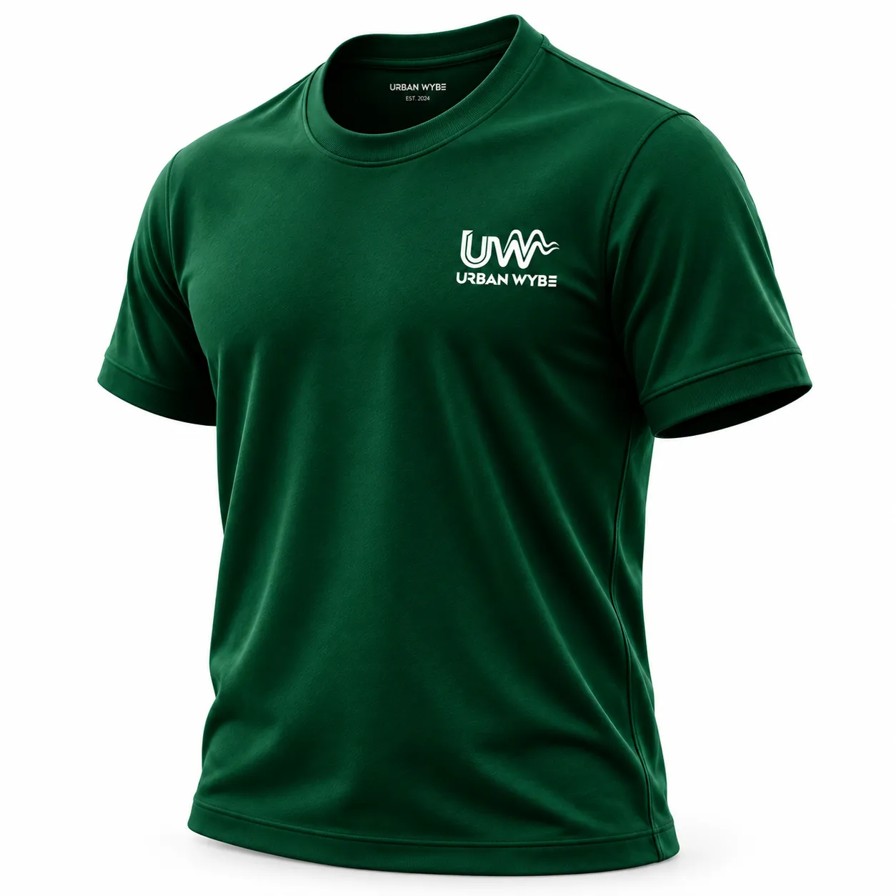 Urban Signature Crew T-Shirt - Forest Green Detail 2