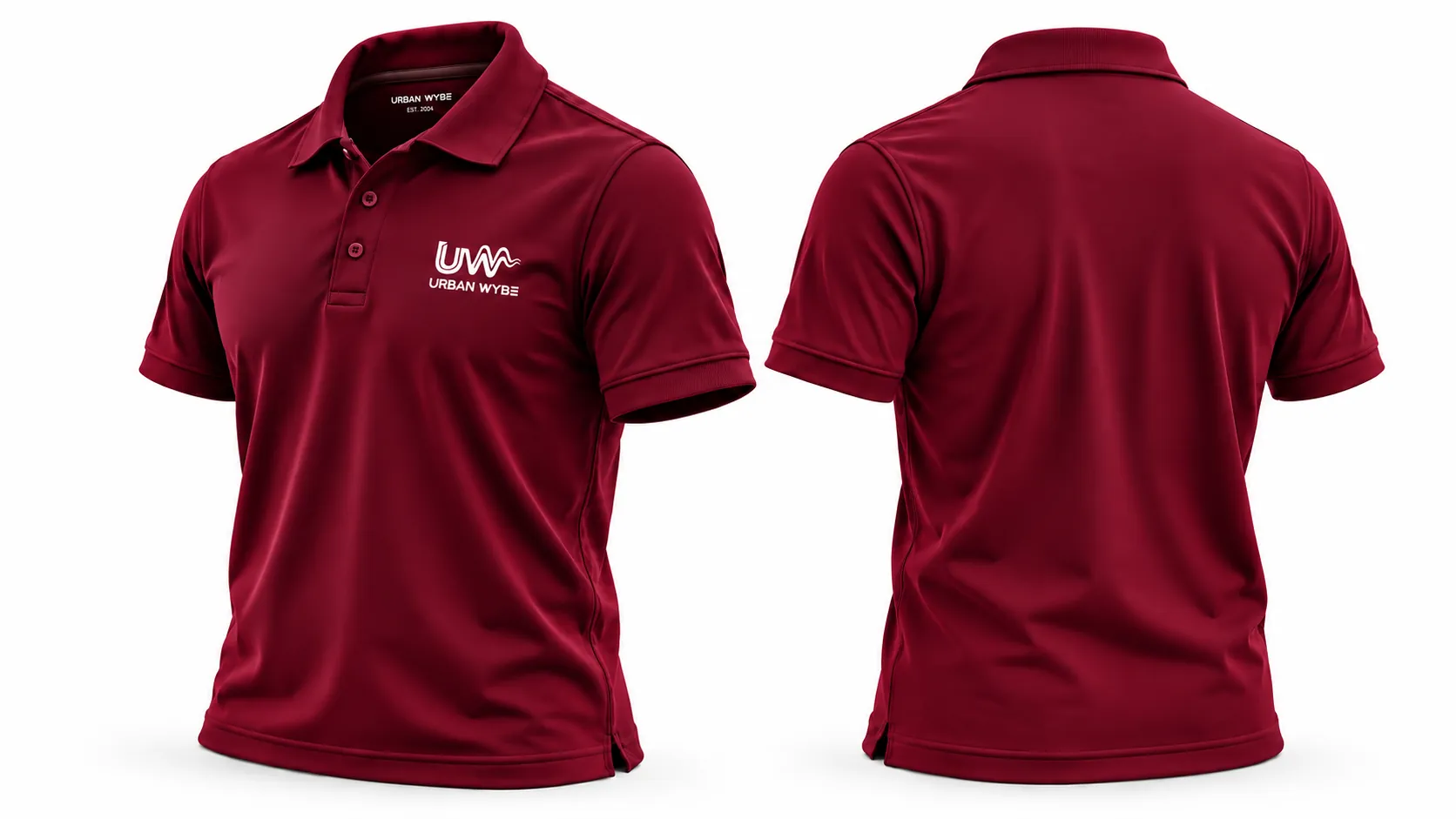 Urban Signature Pique Polo - Crimson Maroon Detail 3