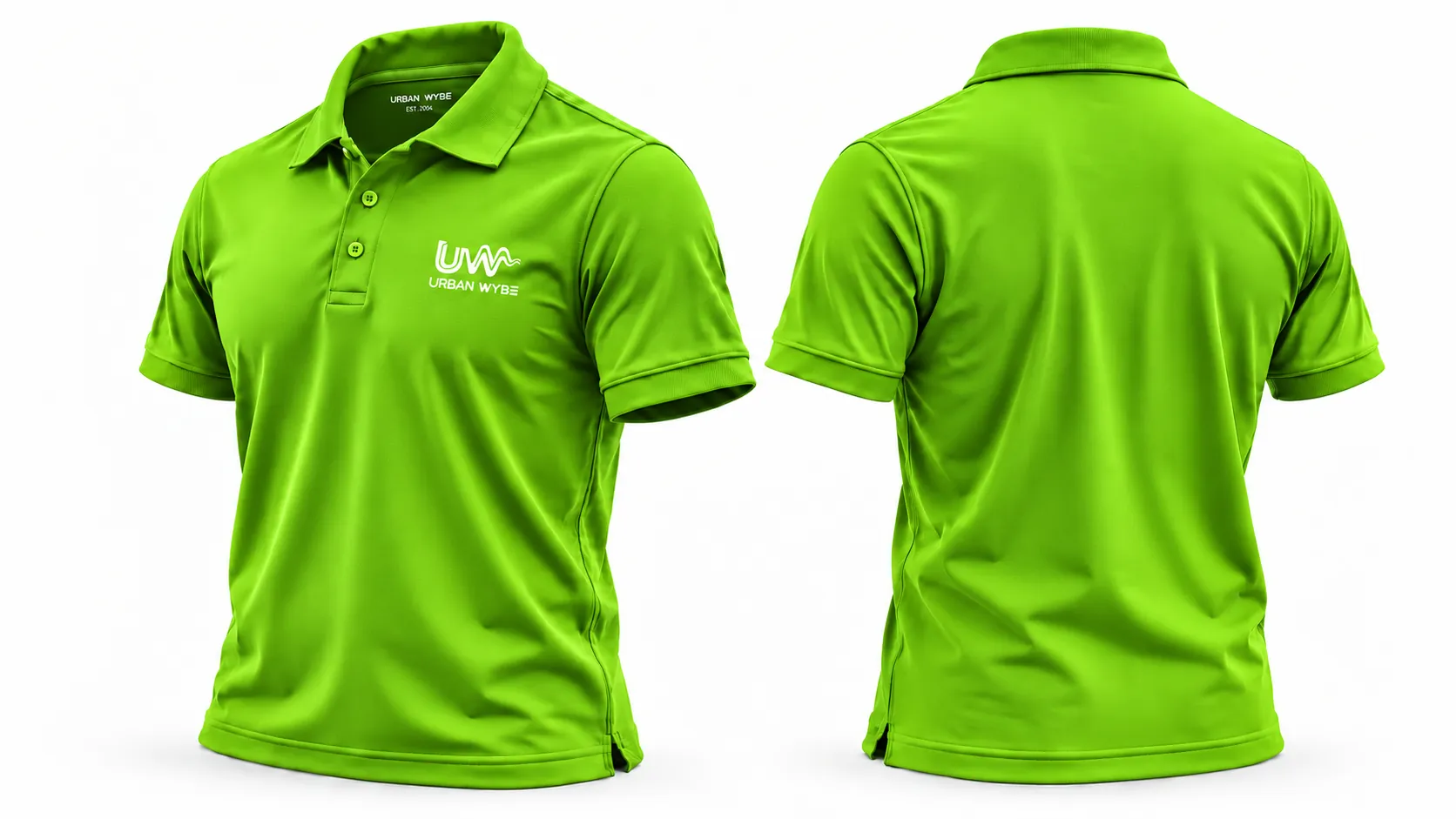 Urban Signature Pique Polo - Vibrant Lime Detail 1
