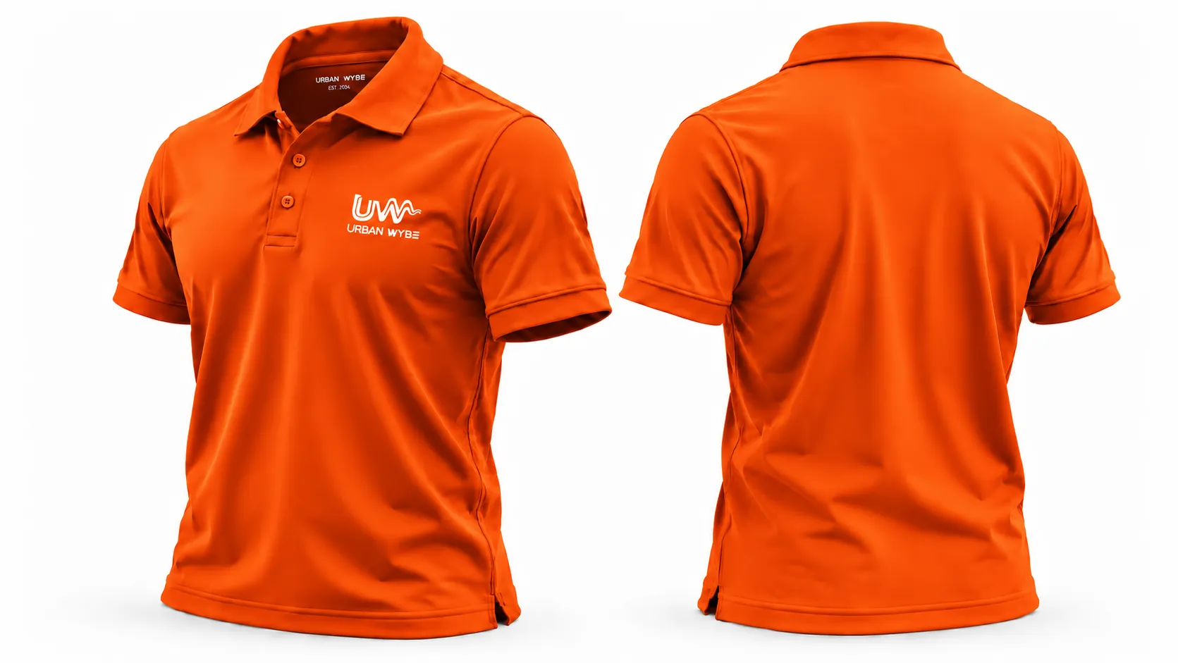 Urban Signature Pique Polo - Sunset Orange Detail 1
