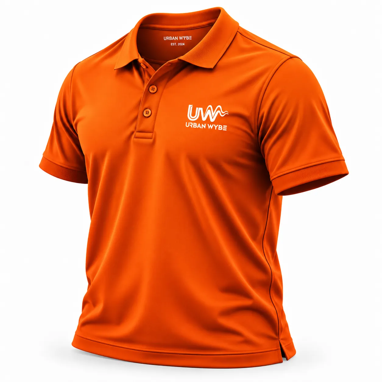 Urban Signature Pique Polo - Sunset Orange Detail 3